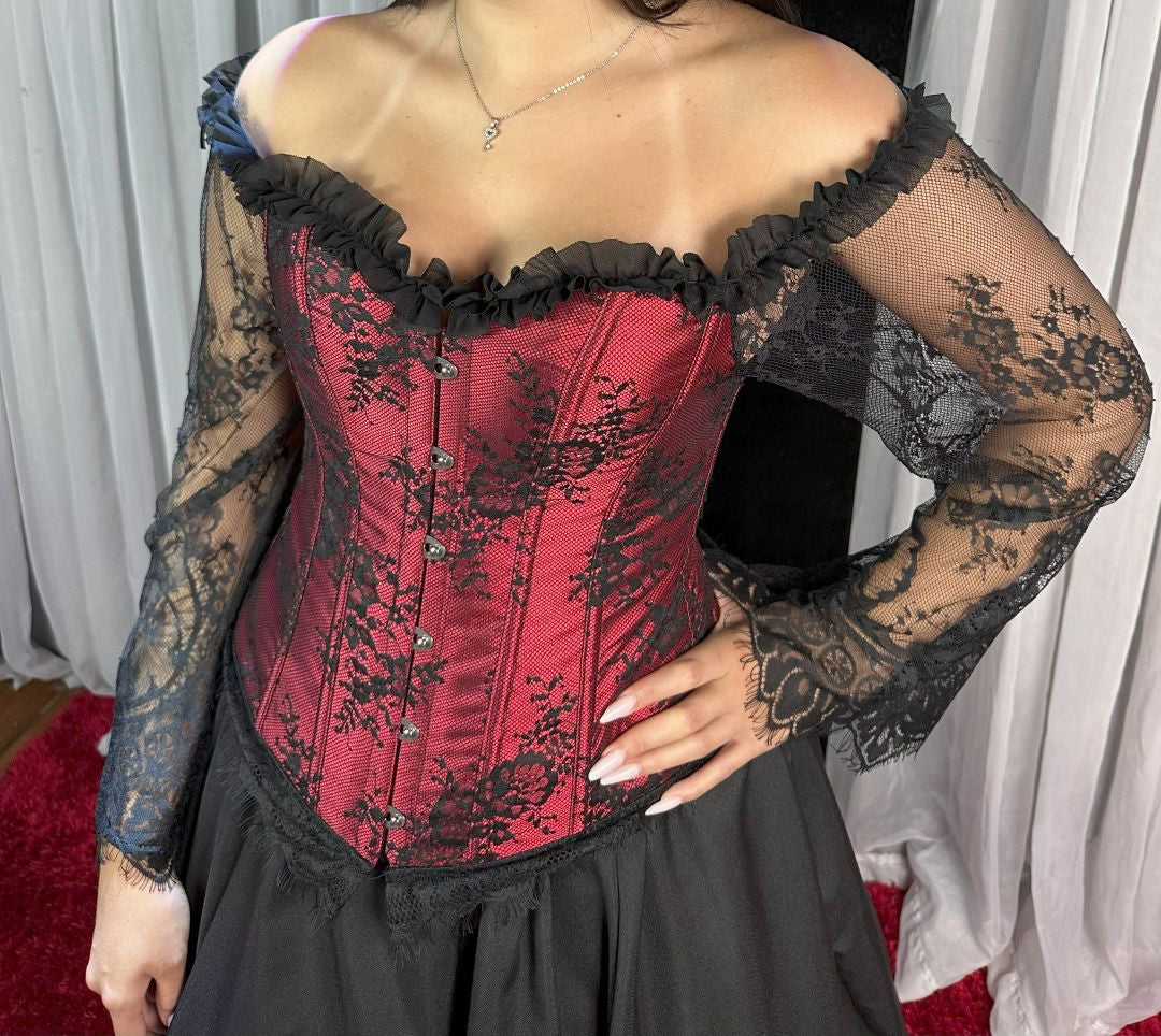Corset Manga Longa - Vermelho
