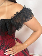 Corset Manga Curta - Vermelho