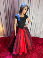 Saia de Brilho com Fenda - Vermelho