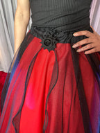 Saia de Brilho com Fenda - Vermelho
