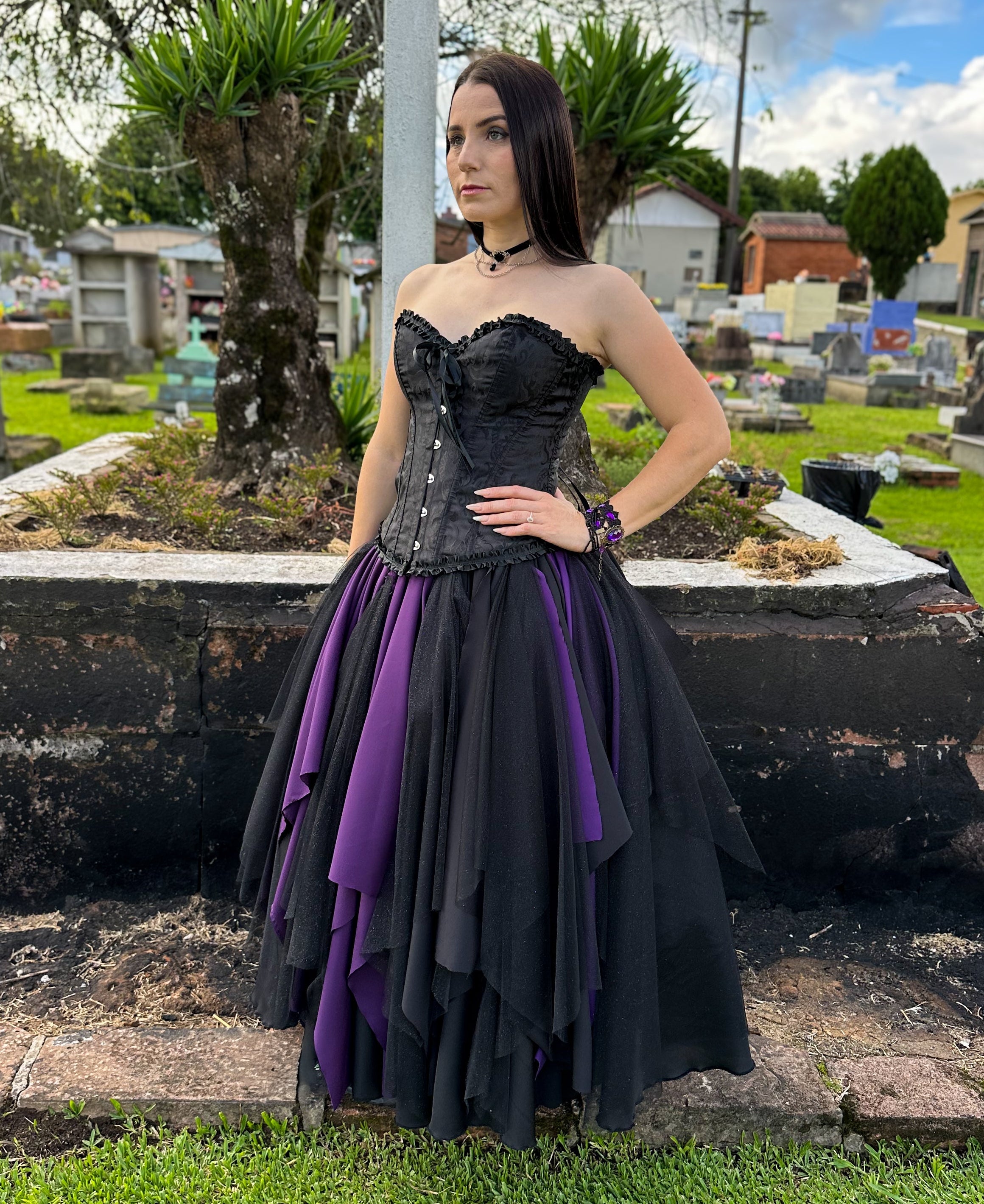 Saia de Retalhos - Roxa