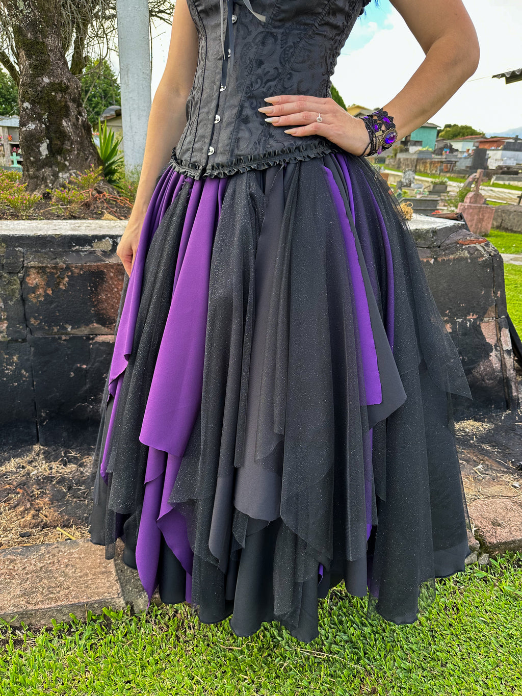 Saia de Retalhos - Roxa