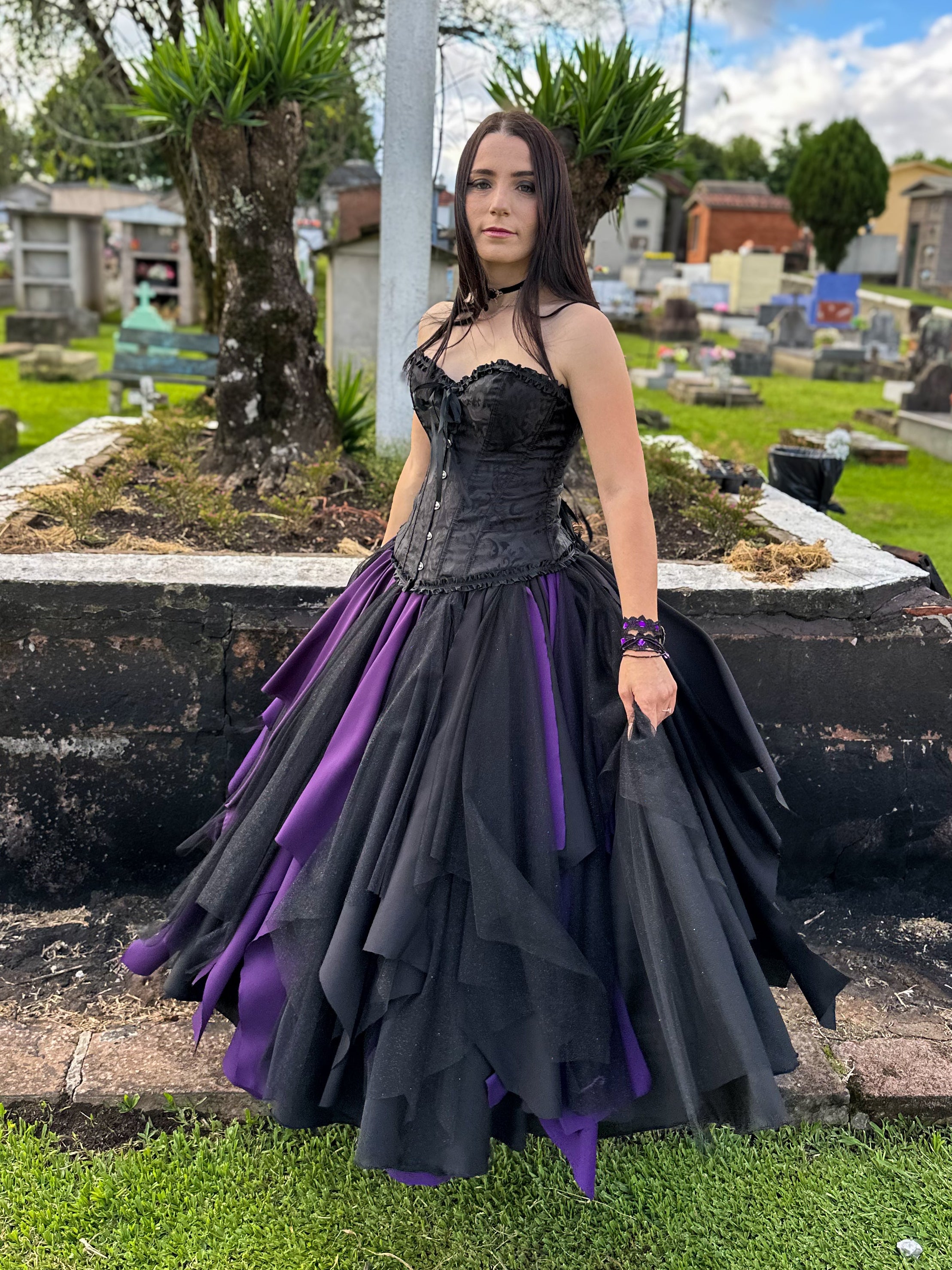 Saia de Retalhos - Roxa