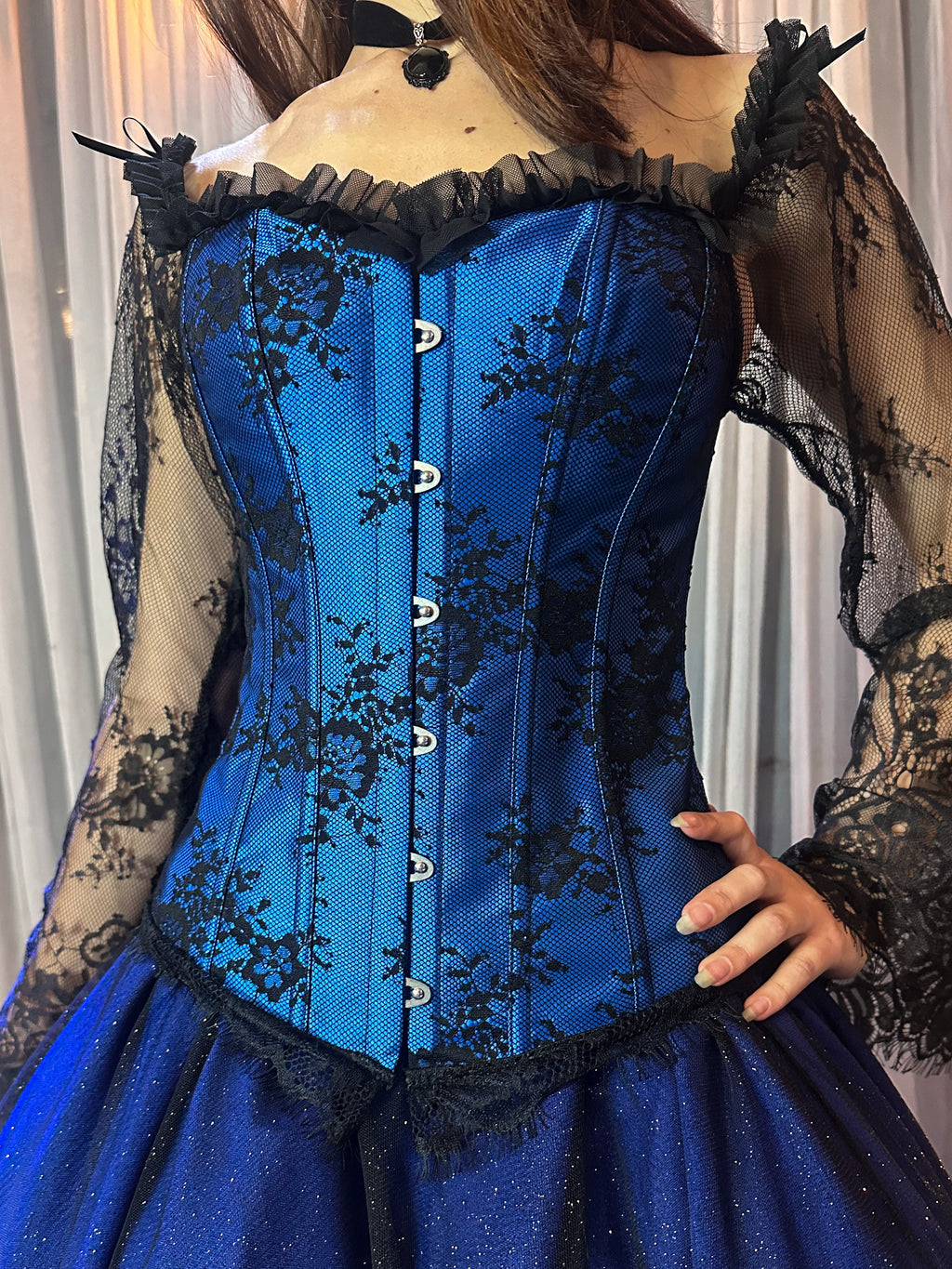 Corset Manga Longa - Azul