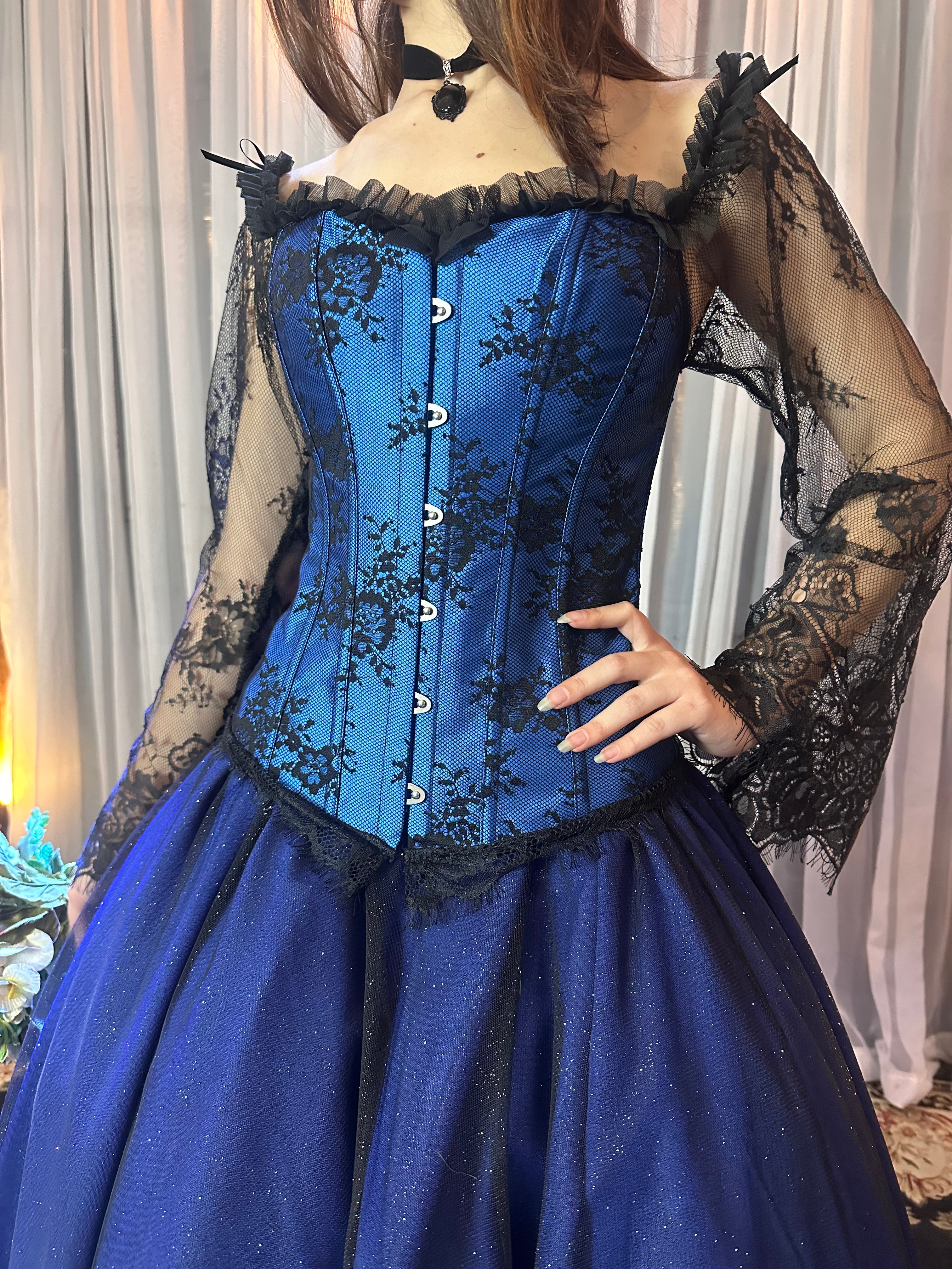 Corset Manga Longa - Azul