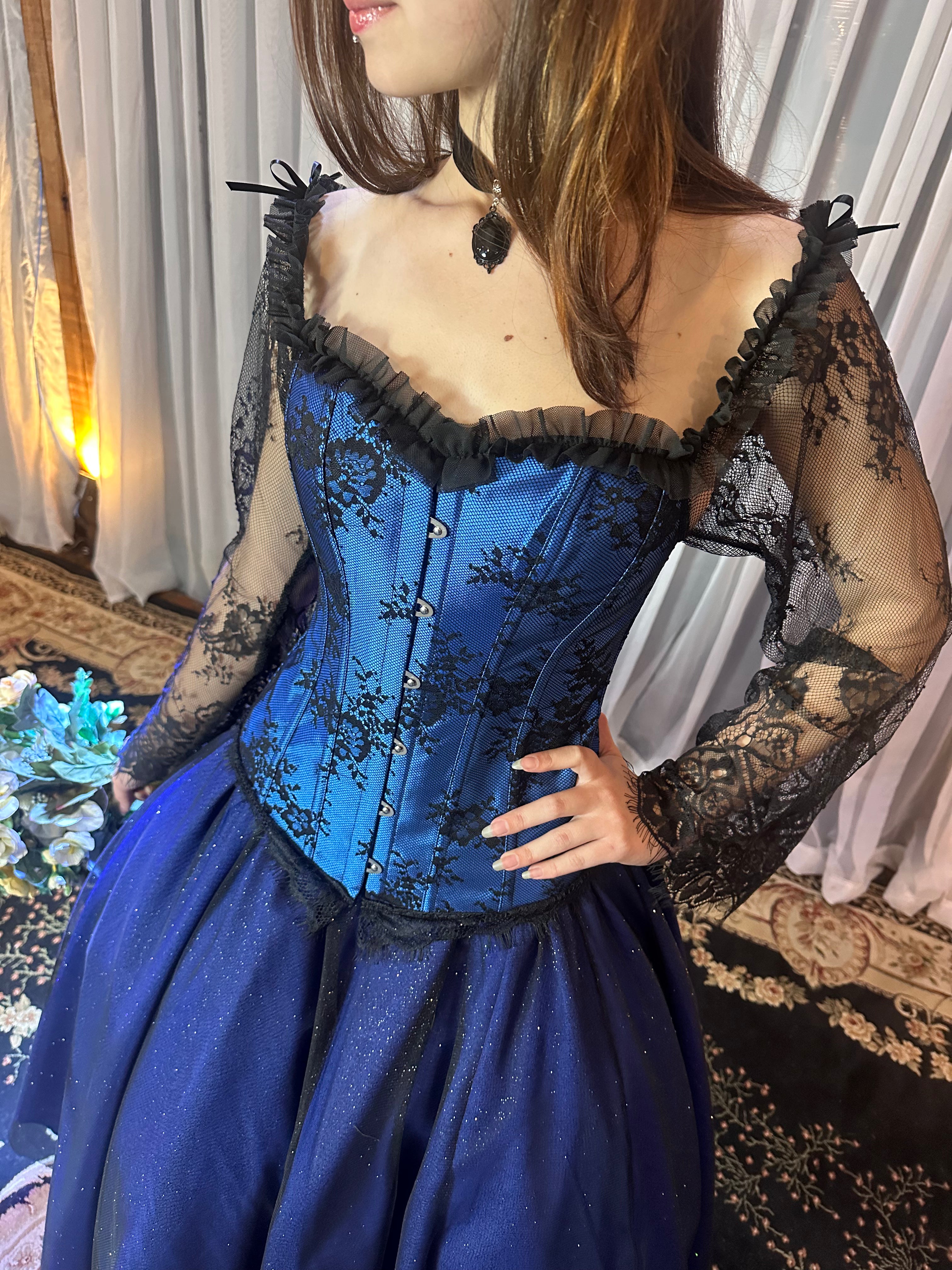Corset Manga Longa - Azul