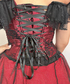 Corset Manga Curta - Vermelho