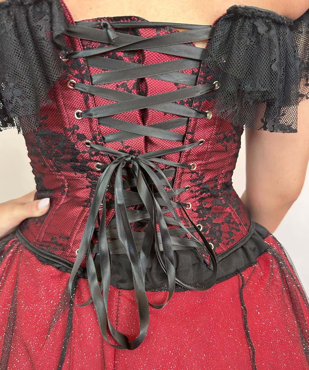 Corset Manga Curta - Vermelho