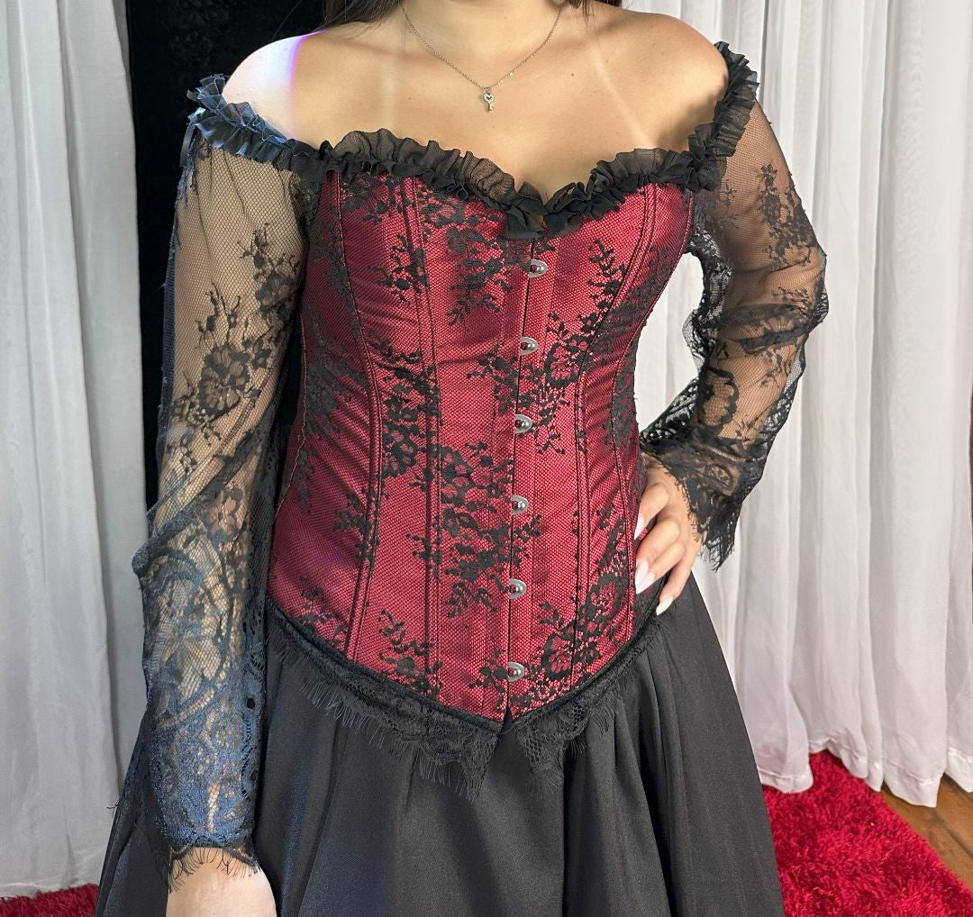 Corset Manga Longa - Vermelho