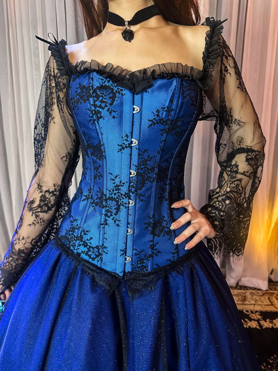 Corset Manga Longa - Azul