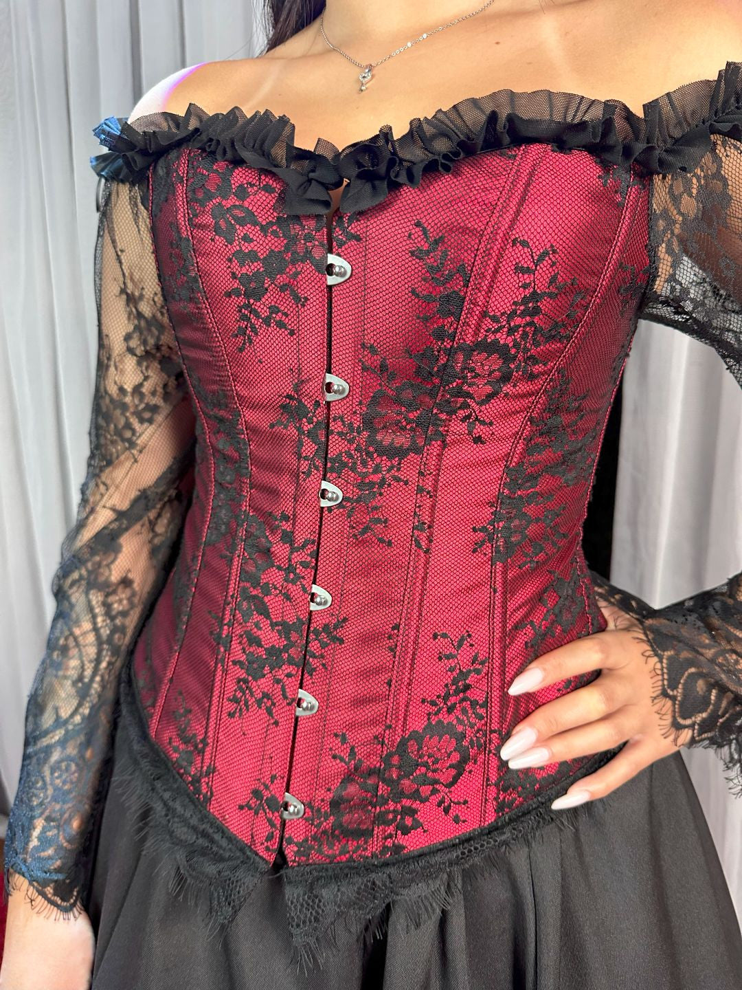 Corset Manga Longa - Vermelho
